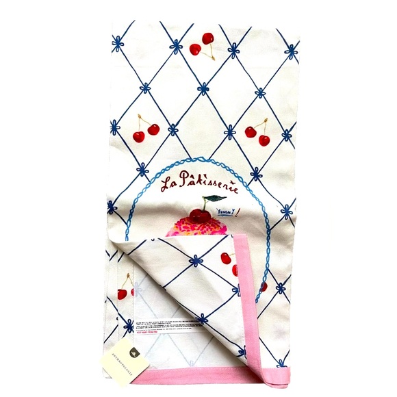 Anthropologie Natalie Lete Cupcake Dish Towel Cherry Printed Multi-Color NWT - Picture 6 of 6
